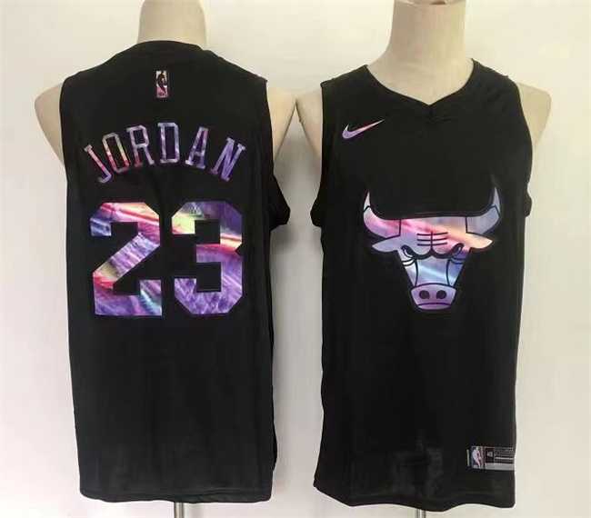 Mens Chicago Bulls #23 Michael Jordan Black Stitched Basketball Jersey->->NBA Jersey